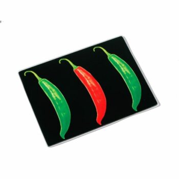 Chilli Design Toughened Glass Worktop Protector or Chopping Board - Black